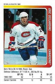 1991-92 Panini Hockey Stickers #189 Eric Desjardins Front