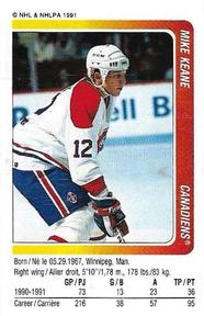 1991-92 Panini Hockey Stickers #190 Mike Keane Front