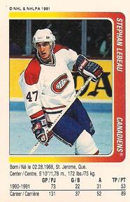 1991-92 Panini Hockey Stickers #191 Stephan Lebeau Front