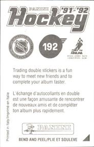 1991-92 Panini Hockey Stickers #192 J.J. Daigneault Back