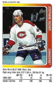 1991-92 Panini Hockey Stickers #193 Stephane Richer Front