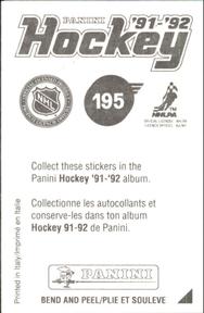 1991-92 Panini Hockey Stickers #195 Mathieu Schneider Back