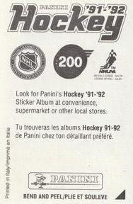 1991-92 Panini Hockey Stickers #200 John Druce Back