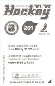 1991-92 Panini Hockey Stickers #201 Don Beaupre Back