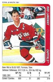 1991-92 Panini Hockey Stickers #209 Rod Langway Front