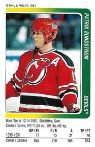 1991-92 Panini Hockey Stickers #217 Patrik Sundstrom Front
