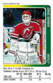 1991-92 Panini Hockey Stickers #221 Chris Terreri Front