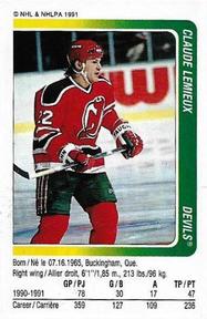 1991-92 Panini Hockey Stickers #224 Claude Lemieux Front