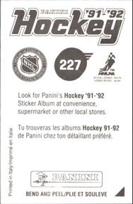 1991-92 Panini Hockey Stickers #227 Ron Hextall Back