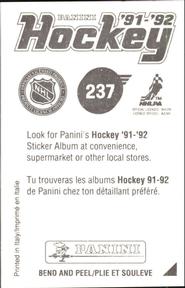 1991-92 Panini Hockey Stickers #237 Keith Acton Back