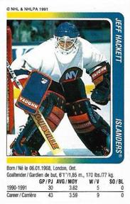 1991-92 Panini Hockey Stickers #240 Jeff Hackett Front