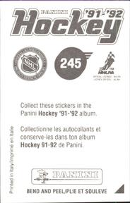 1991-92 Panini Hockey Stickers #245 Patrick Flatley Back