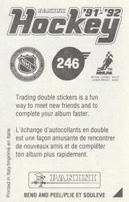 1991-92 Panini Hockey Stickers #246 Brent Sutter Back