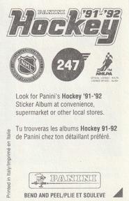1991-92 Panini Hockey Stickers #247 Derek King Back