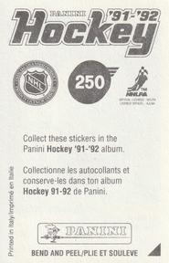 1991-92 Panini Hockey Stickers #250 Ray Ferraro Back