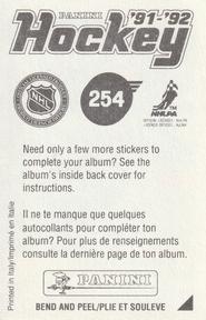 1991-92 Panini Hockey Stickers #254 Mike Hough Back
