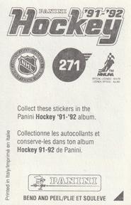 1991-92 Panini Stickers #271 Tom Barrasso Back