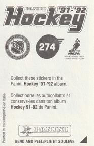 1991-92 Panini Stickers #274 Paul Stanton Back