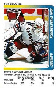 1991-92 Panini Hockey Stickers #282 John Vanbiesbrouck Front