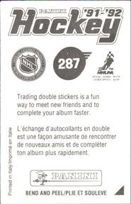 1991-92 Panini Hockey Stickers #287 James Patrick Back