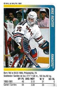 1991-92 Panini Hockey Stickers #290 Mike Richter Front