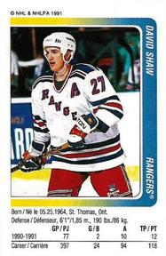 1991-92 Panini Hockey Stickers #294 David Shaw Front