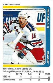 1991-92 Panini Hockey Stickers #295 Troy Mallette Front
