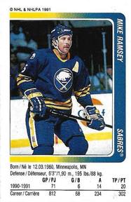 1991-92 Panini Hockey Stickers #299 Mike Ramsey Front