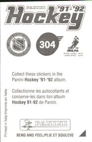 1991-92 Panini Stickers #304 Alexander Mogilny Back