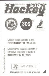 1991-92 Panini Stickers #306 Christian Ruuttu Back