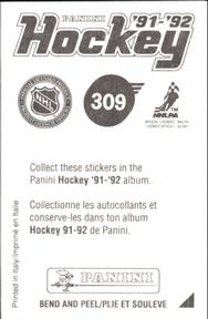 1991-92 Panini Hockey Stickers #309 Dave Andreychuk Back