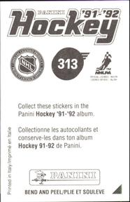 1991-92 Panini Hockey Stickers #313 Pat Verbeek Back