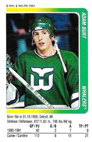 1991-92 Panini Hockey Stickers #318 Adam Burt Front