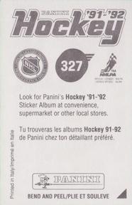 1991-92 Panini Hockey Stickers #327 Wayne Gretzky Back