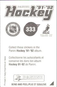 1991-92 Panini Hockey Stickers #333 Patrick Roy Back