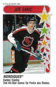 1991-92 Panini Hockey Stickers #334 Joe Sakic Front