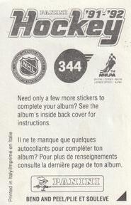 1991-92 Panini Hockey Stickers #344 Jaromir Jagr Back