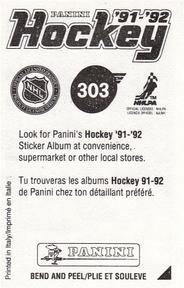 1991-92 Panini Hockey Stickers #303 Pierre Turgeon Back