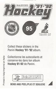 1991-92 Panini Hockey Stickers #95 Daniel Marois Back