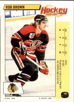 1992-93 Panini Hockey Stickers #10 Rob Brown Front