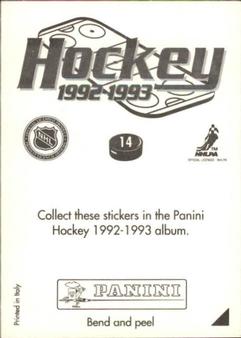 1992-93 Panini Hockey Stickers #14 St. Louis Blues Logo Back