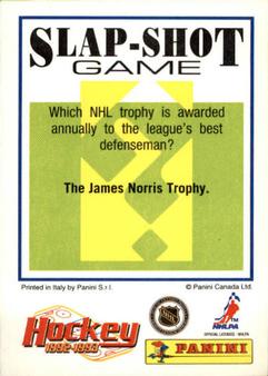 1992-93 Panini Hockey Stickers #17 Brendan Shanahan Back