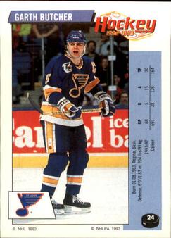 1992-93 Panini Hockey Stickers #24 Garth Butcher Front