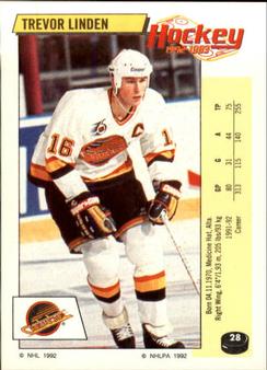 1992-93 Panini Hockey Stickers #28 Trevor Linden Front