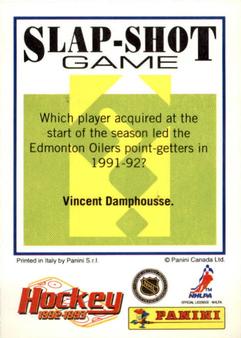 1992-93 Panini Hockey Stickers #35 Dave Babych Back