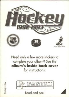 1992-93 Panini Hockey Stickers #38 Calgary Flames Logo Back