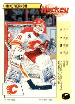 1992-93 Panini Stickers #39 Mike Vernon Front