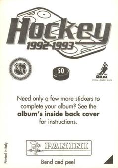 1992-93 Panini Stickers #50 Winnipeg Jets Logo Back