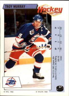 1992-93 Panini Hockey Stickers #57 Troy Murray Front