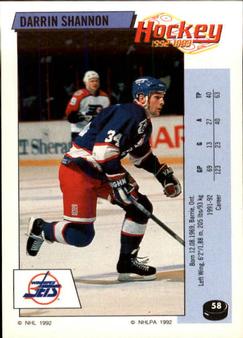 1992-93 Panini Hockey Stickers #58 Darrin Shannon Front